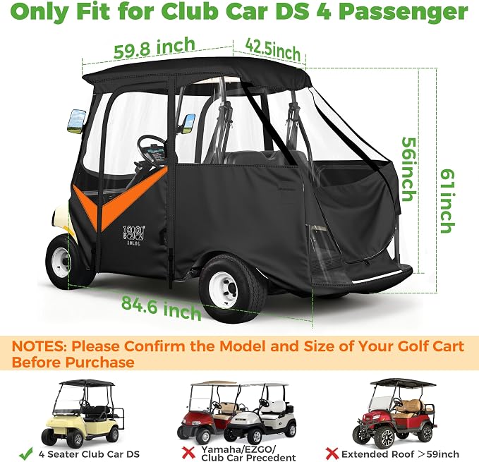 10L0L 4 Passenger Golf Cart Enclosure - Image 8