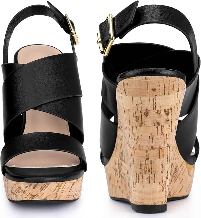 Perphy Open Toe Platform Wedge Sandals - Image 3