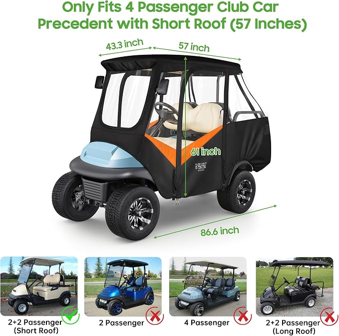 10L0L 4 Passenger Golf Cart Driving Enclosure - Image 4
