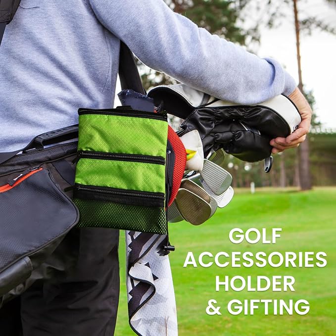 Golf Bag Accessories Valuables Pouch Bags Multi Pocket Zipper Hook - Image 7
