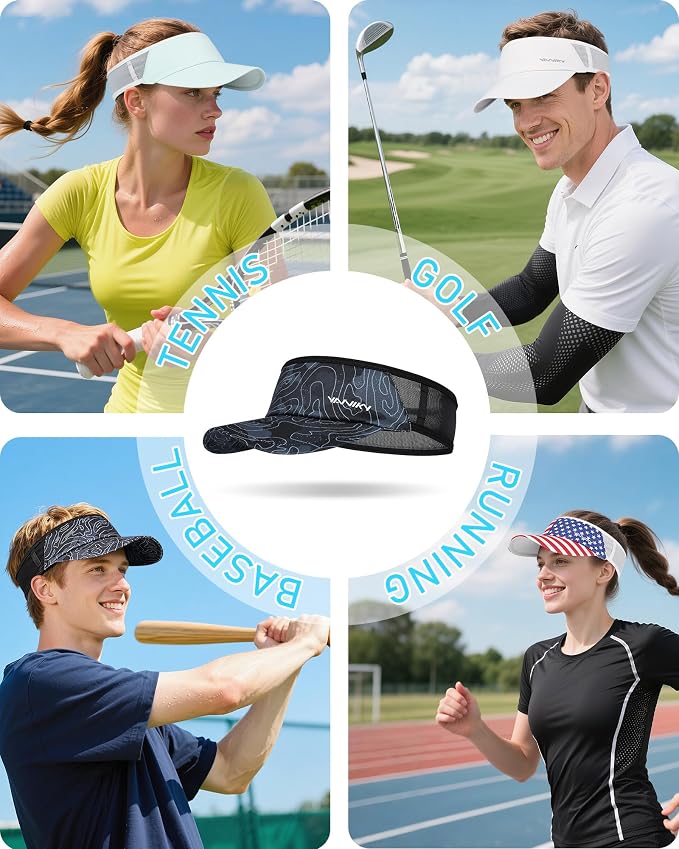 Sports Sun Visor Hats for Women Men Lightweight Breathable Cooling Stretchy - Image 7