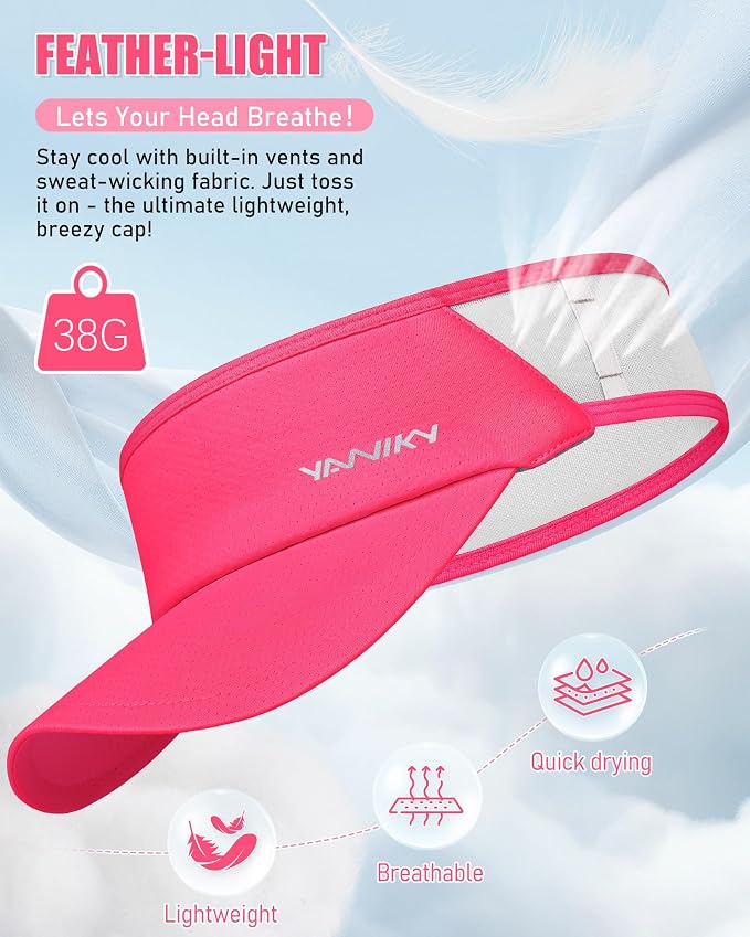 Sports Sun Visor Hats for Women Men Lightweight Breathable Cooling Stretchy - Image 5