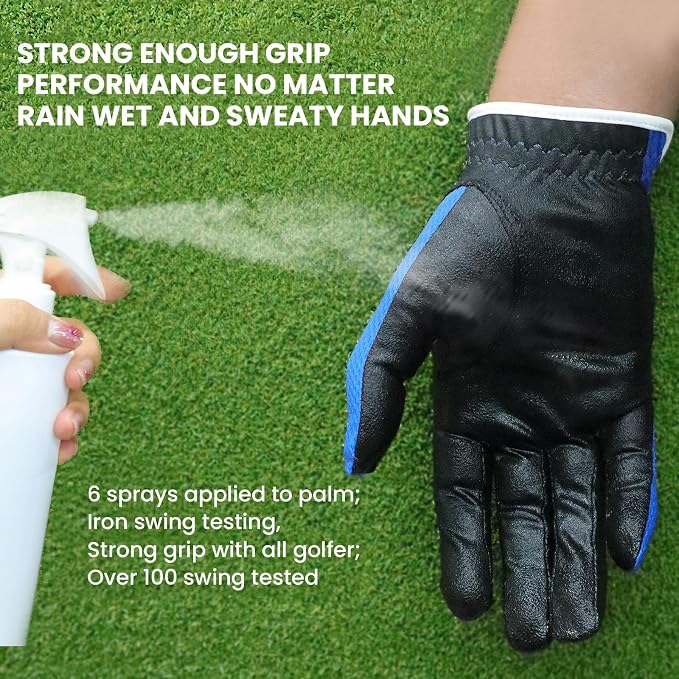 FINGER TEN Men's Golf Gloves for Right Left Handed Golfer Rain Grip Value 2 Pack - Image 4