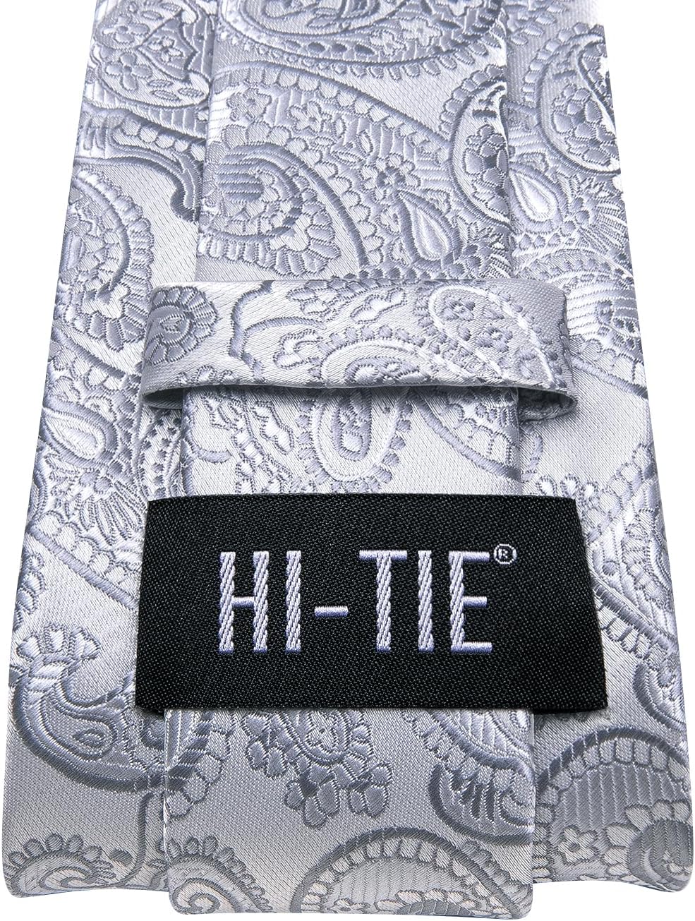 Hi-Tie Men 63inches Tie Set Extra Long Necktie Paisley Tie Pocket Suqare Cufflinks Big and Tall Men Tie