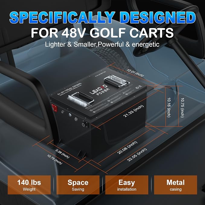 48V 105Ah Lithium Golf Cart Battery, Built-in Smart 250A BMS - Image 6