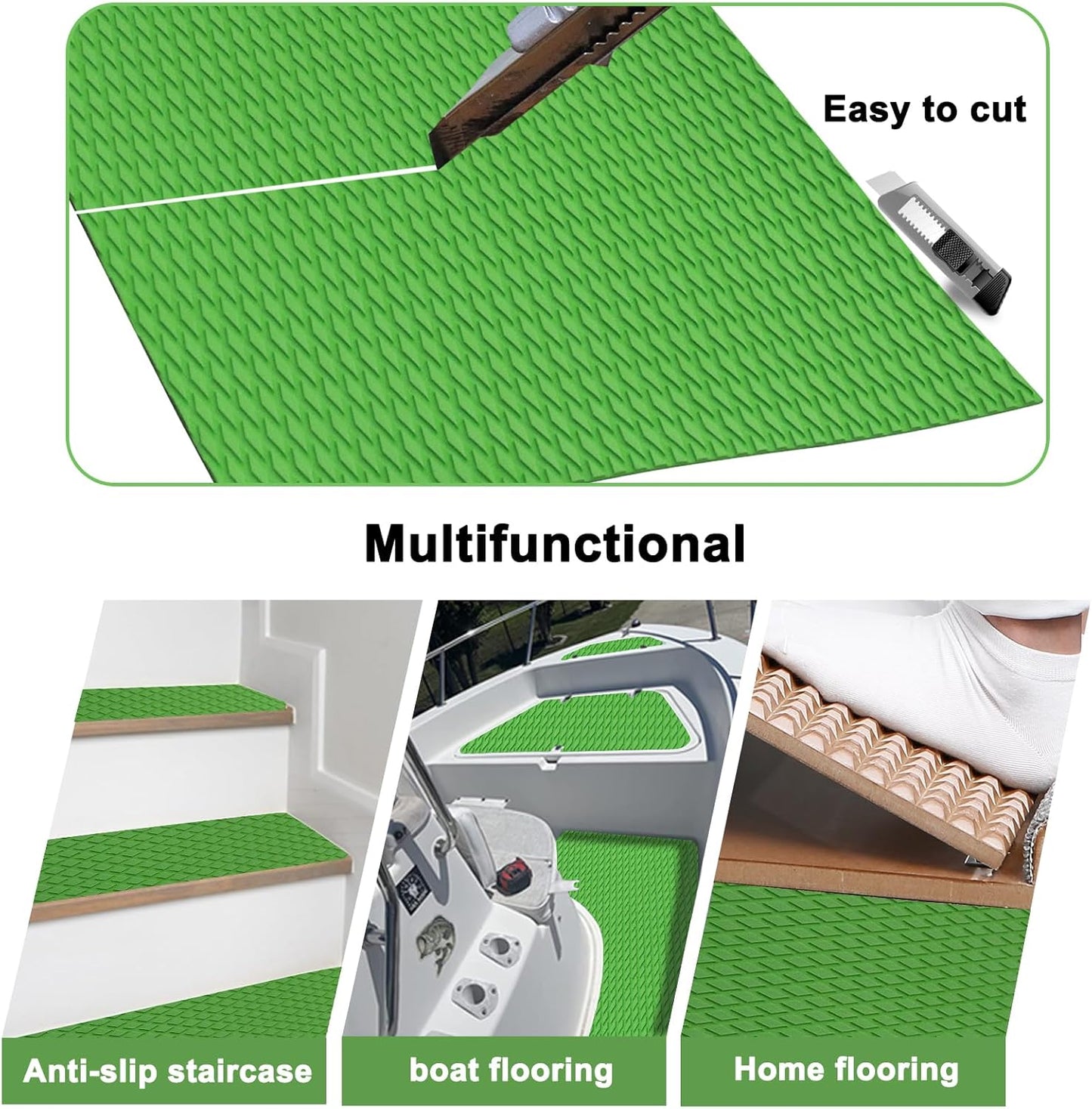 HZshark EVA Foam Boat Decking Sheet Universal DIY Surfboard Traction Pad Non-Slip Grip Mat Trimmable Sheet for Kayak RV Yacht Pool Skateboard Skimboard Step Green Yellow Orange Blue Dark Grey Black