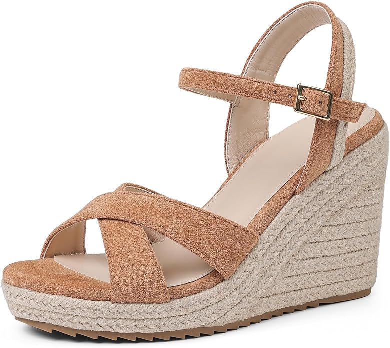 mikarka Women's Espadrille Wedge Sandals: Ankle Strap Platform Open Toe Wedges by mikarka