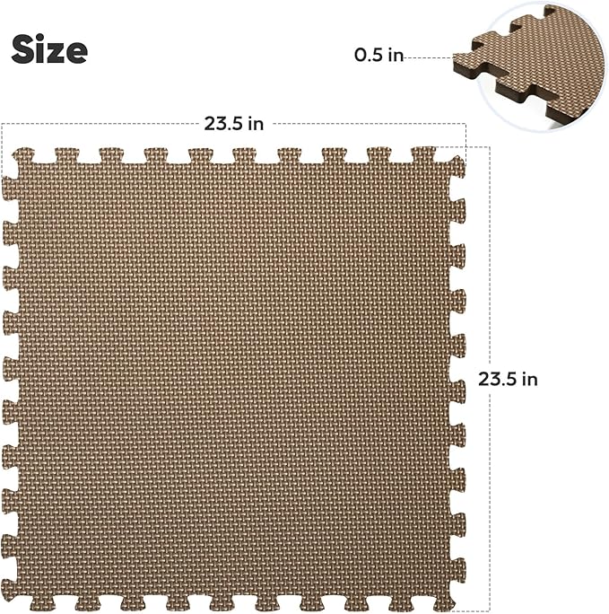 Home Gym Mat, Puzzle Exercise Mat, EVA Interlocking Foam Floor Tiles - Image 2