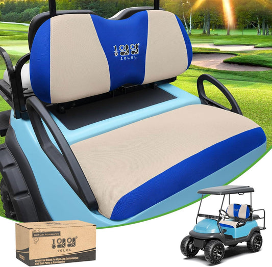 10L0L Golf Cart Seat Covers Universal for Yamaha Club Car Precedent Standard Front Seats, Breathable Mesh Bench Seat Cover, No Drilling Seat Cushion, All-Season Comfort Cool in Summer & Warm in Winter