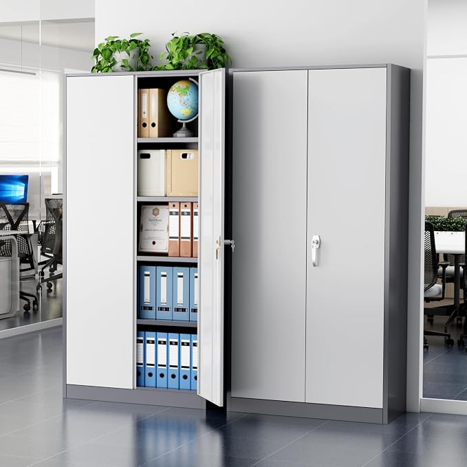 Greenvelly Metal Garage Storage Cabinet, 72” Steel Locking Storage Cabinet - Image 2