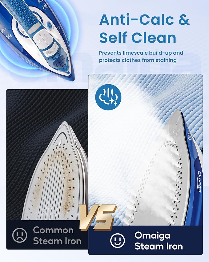 Steam Iron for Clothes, 1500W Clothes Iron - Image 4