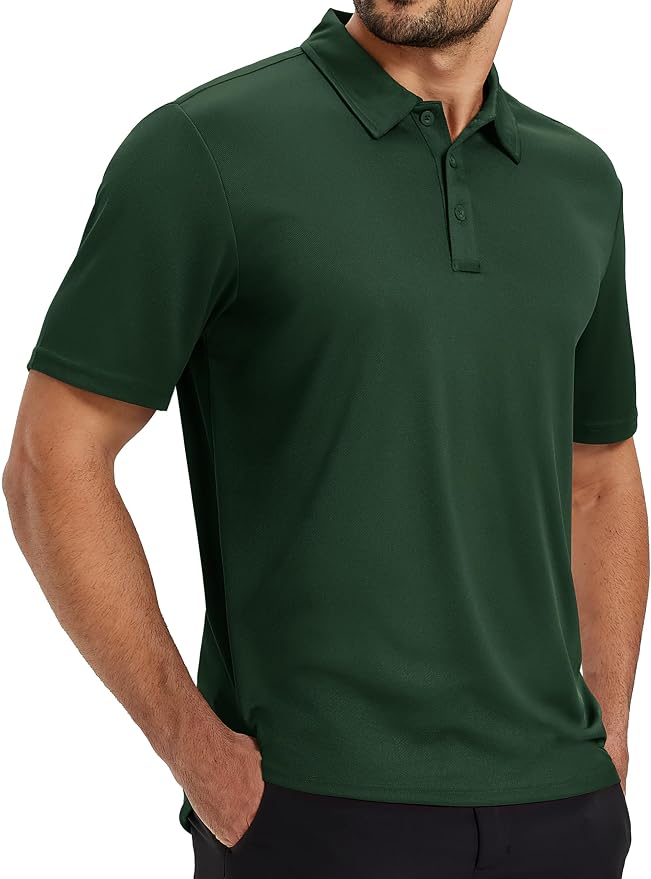 TACVASEN Mens Polo Shirts Short Sleeve Dry Fit Performance Breathable Golf Shirt by TACVASEN