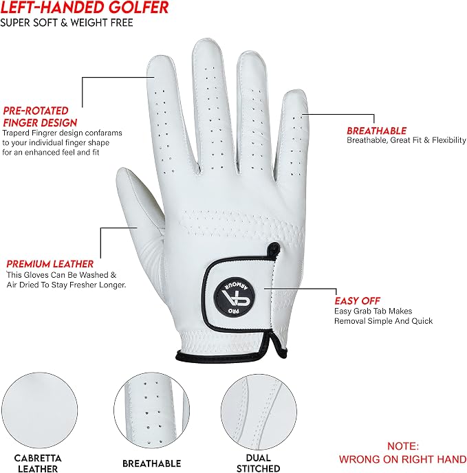 Cabretta Golf Gloves for Men, Leather Golf Gloves, Golf Gloves, cabretta - Image 6