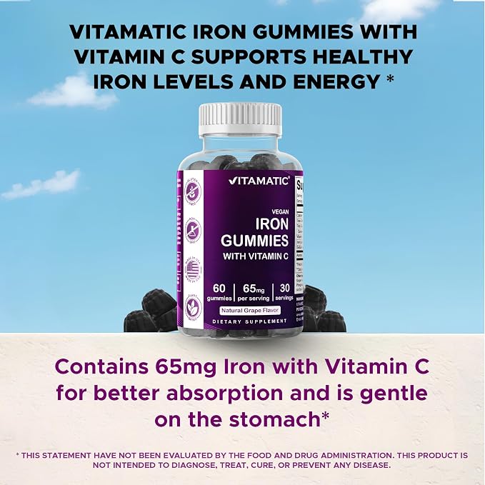 Vitamatic Iron 65 mg Gummies Supplement - Image 6