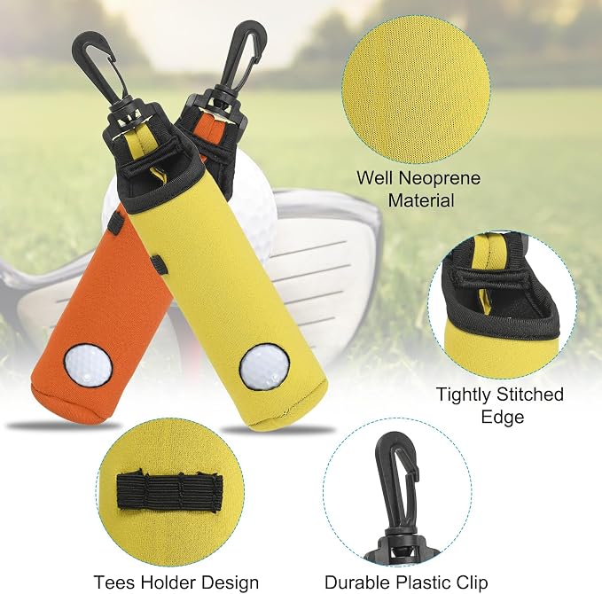 PATIKIL Golf Ball Carry Bag Golf Tee Holder Pouch Portable Neoprene Golf Ball - Image 3