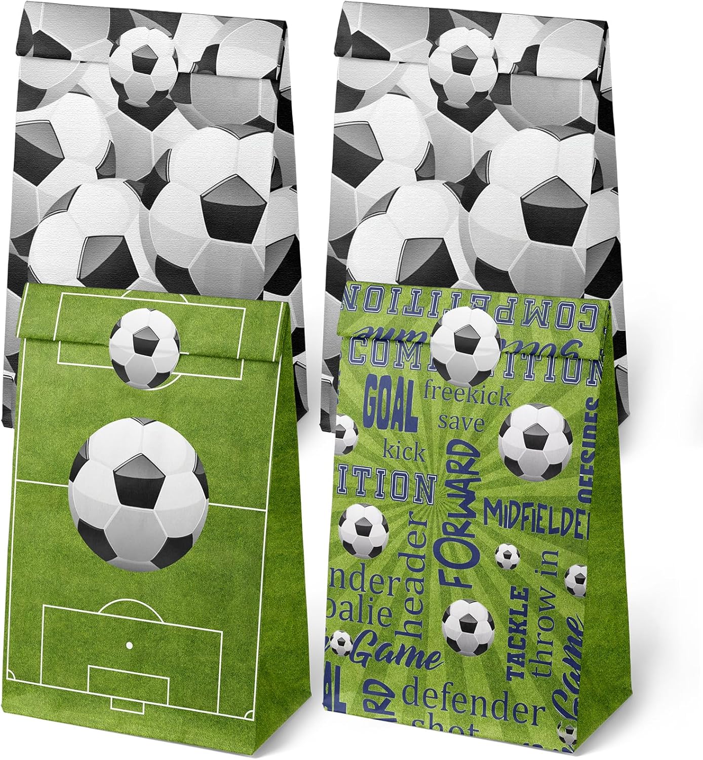 24 Soccer Party Favor Bags with Stickers Soccer Goodie Bags Soccer Party Favors for Kids Soccer Birthday Party Supplies