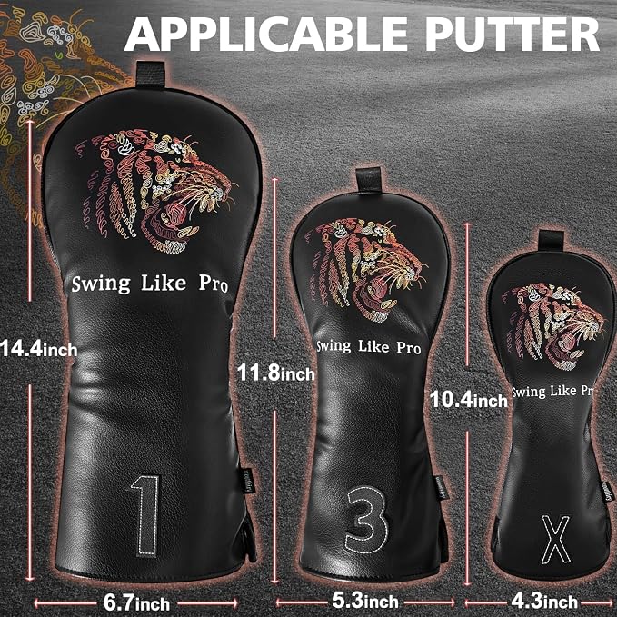 Golf Club Cover for Driver Fairway Wood Hybrid Mallet Putter Cover, Wootfairy - Image 2