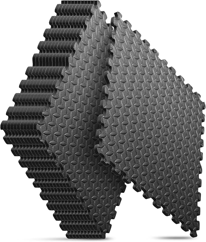 Home Gym Mat, Puzzle Exercise Mat, EVA Interlocking Foam Floor Tiles by NazhuraGoodCompanionAtHome