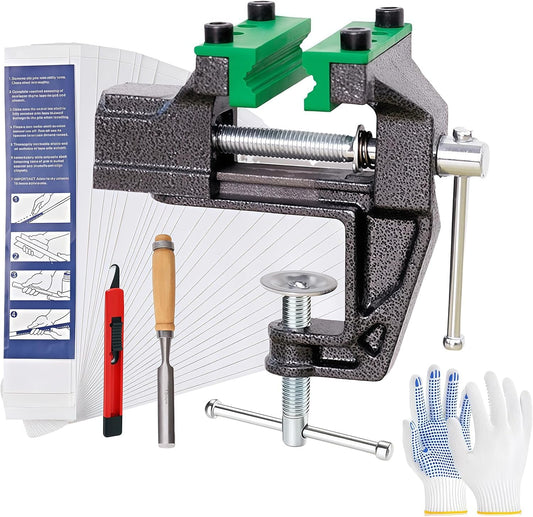 Golf Grip Kit for Regripping Golf Clubs, Golf Club Regripping Kit.Include Retractable Hook Blade, Tapes Strips (2"x 10"), Grip Tape Remover, Bench Vise & Rubber Clamp (Solvent Not Included)