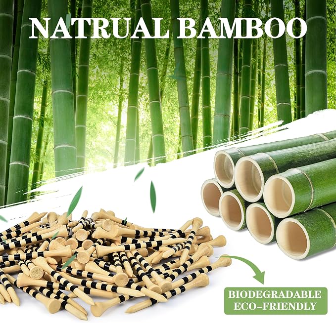 Natrual Wooden Golf Tees 100 Pack Biodegradable Bamboo Golf Tees, More Sturdy - Image 6