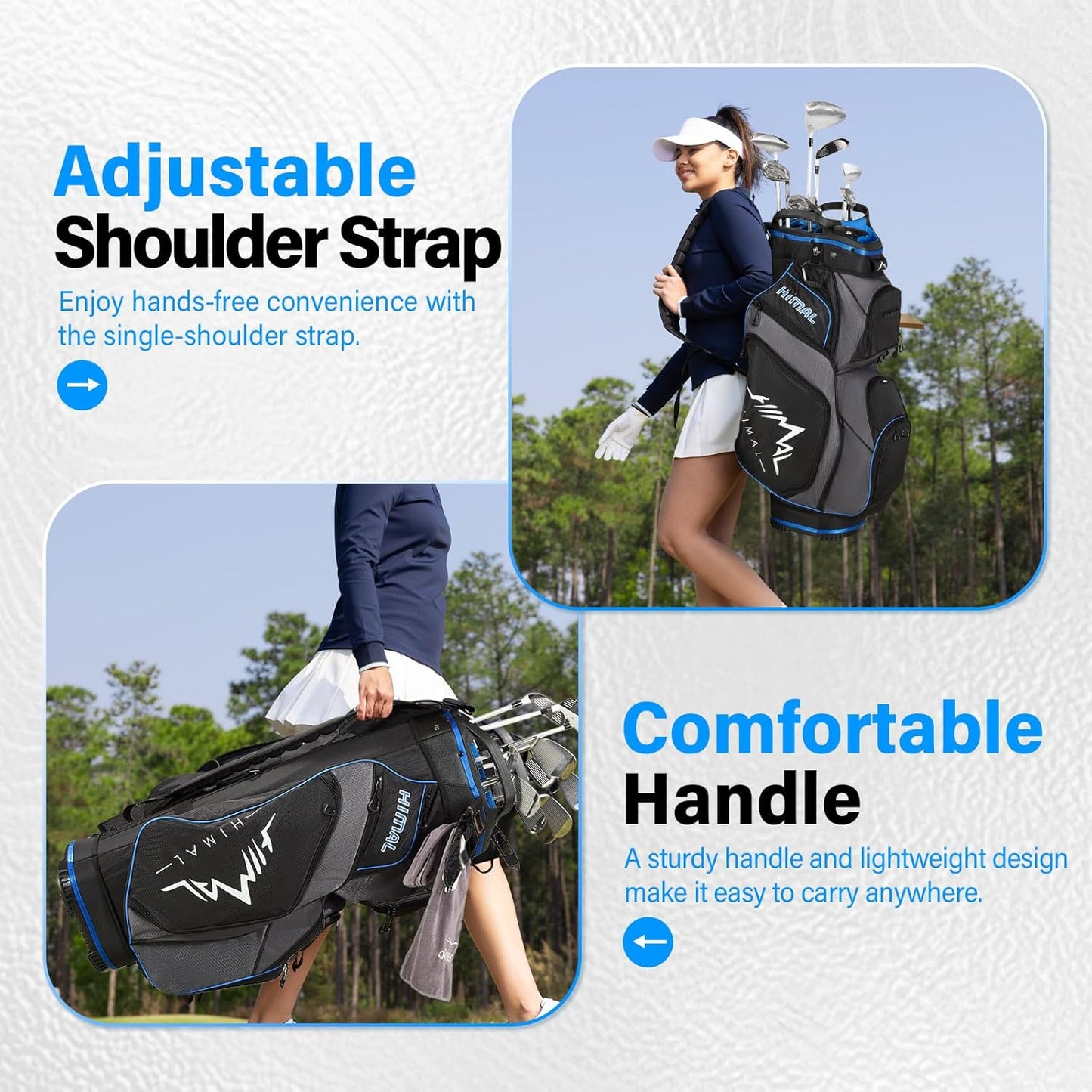 14-Way Golf Cart Bag, Full Length Premium Golf Bag for Men with Cooler Pocket, Handles and Rain Cover