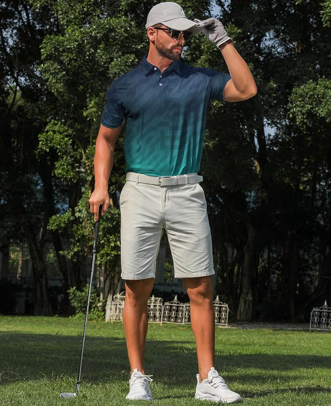 zeetoo Men's Polo Shirts Hawaiian Golf Polos Shirts Short Sleeve Performance - Image 3