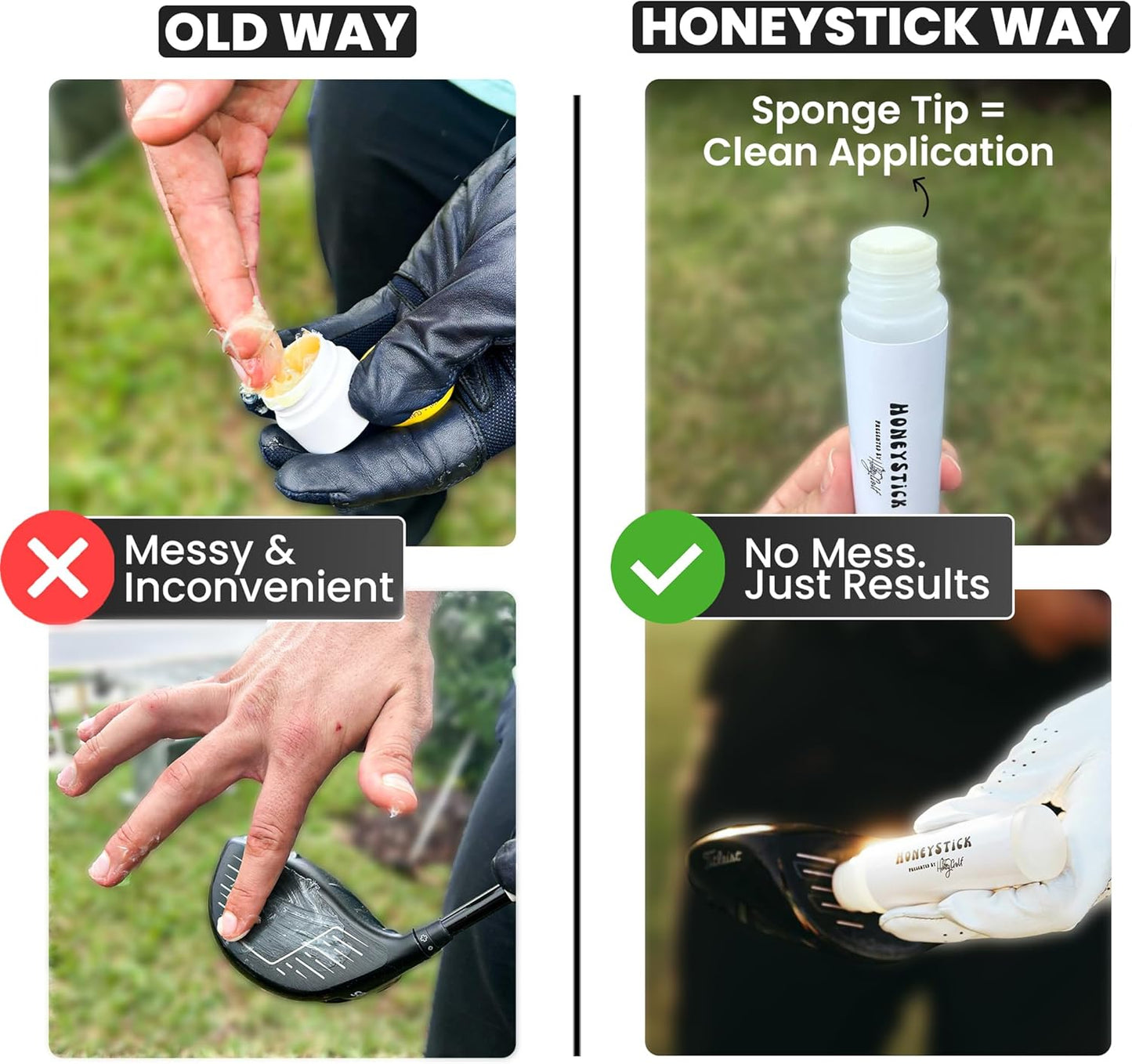 HoneyStick Anti Slice Gel for Golf Clubs - Anti-Hook Spin Reducer for Driver, Woods, Hybrids, Irons - Golf Accessories for Men - Golfers Must Haves & Essentials