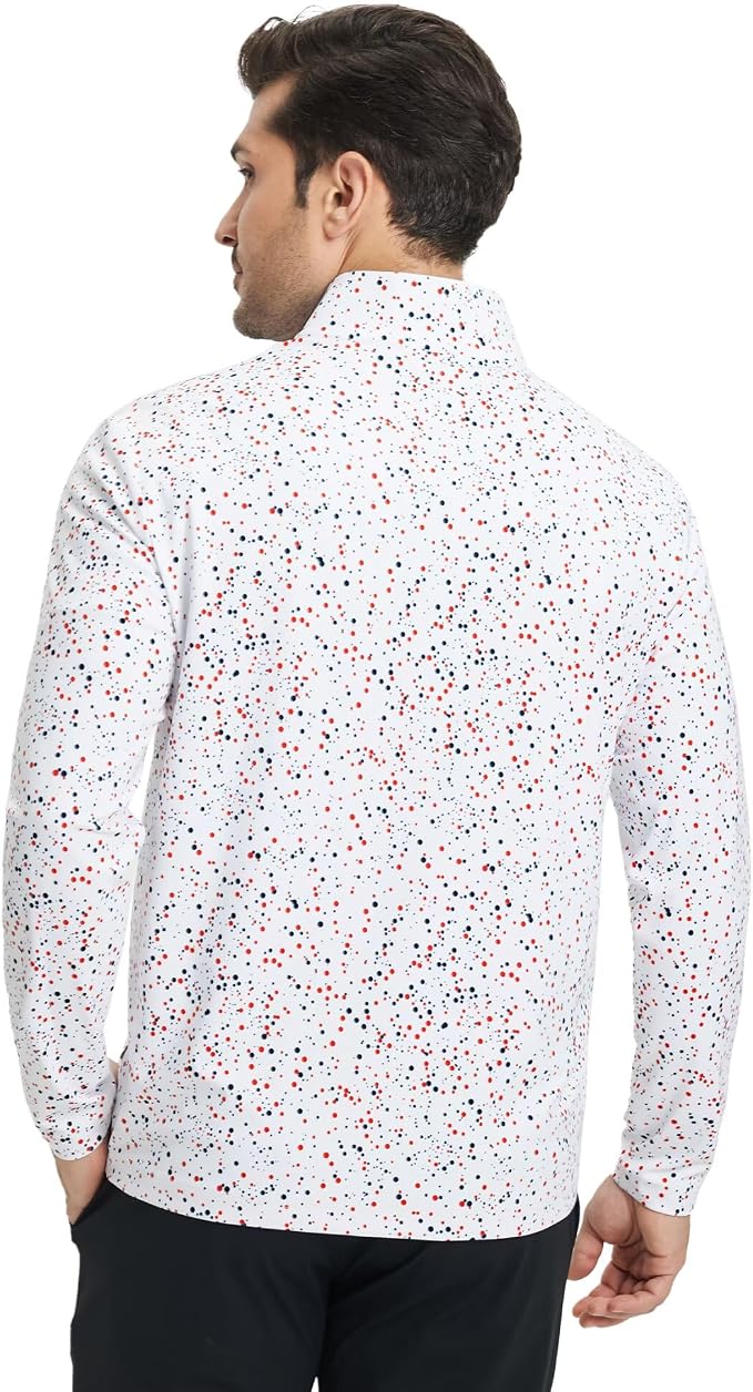 M MAELREG Quarter Zip Golf Pullover Men Dry Fit Long Sleeve Performance Wicking - Image 5