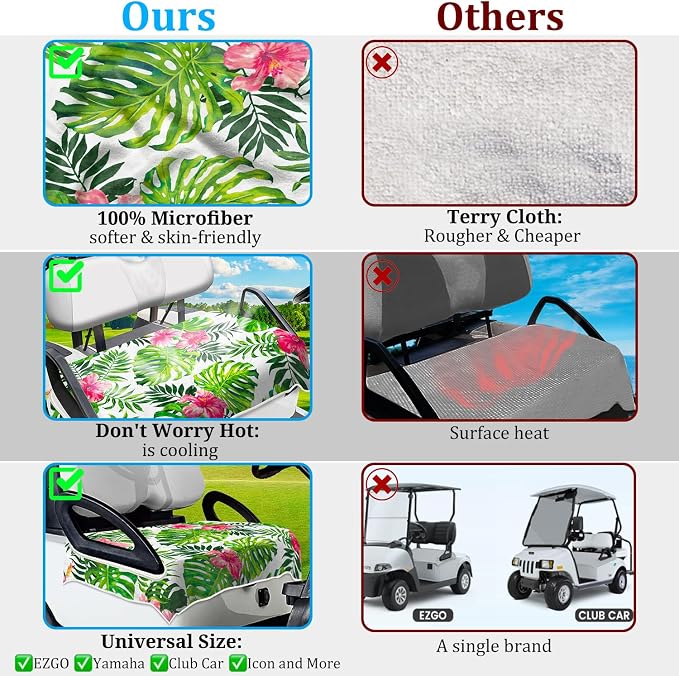 Golf Cart Seat Covers, Golf Cart Seat Towel Blanket, Suitable Yamaha, Club Cars - Image 3
