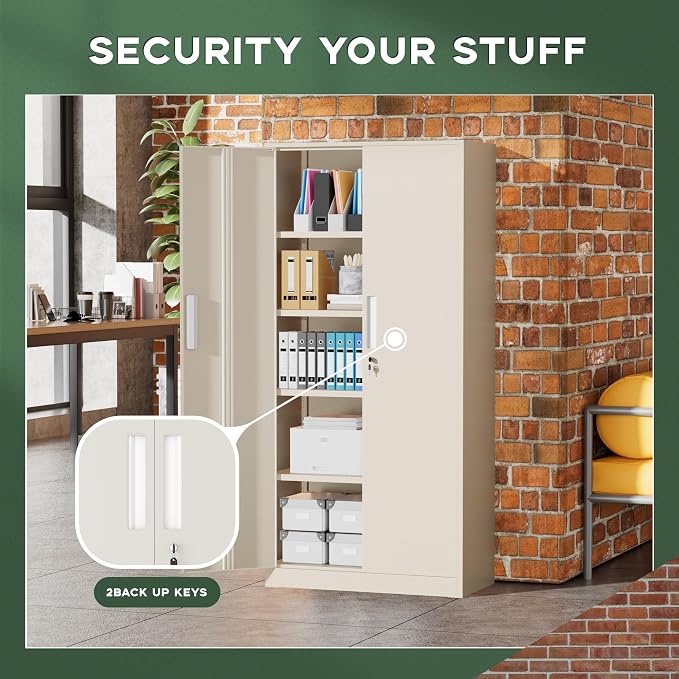 Greenvelly Metal Storage Cabinets, 72” Steel Garage Storage Cabinet - Image 7