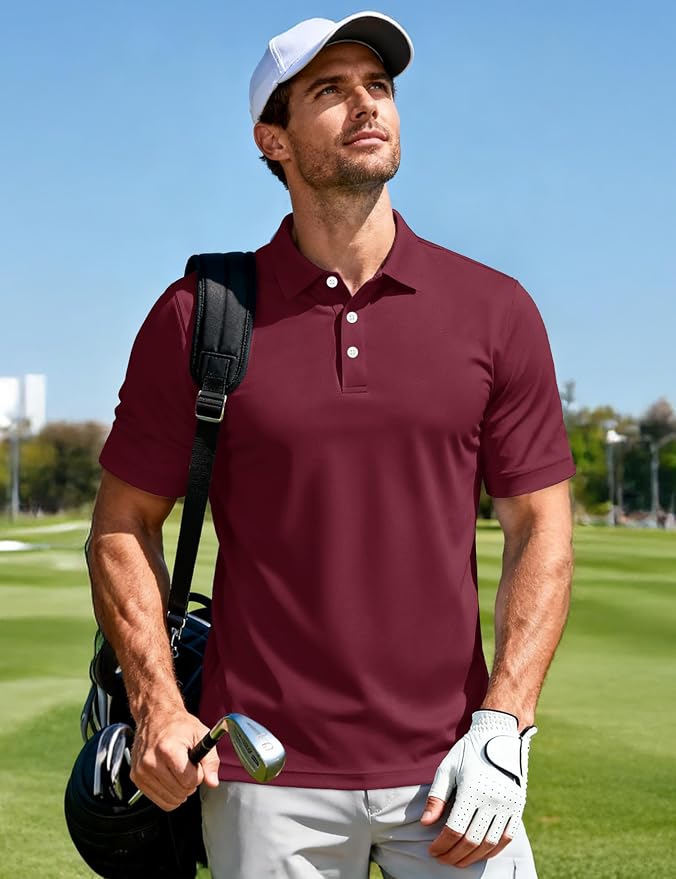 MAGCOMSEN Men's Polo Shirts 3 Buttons Casual Work T Shirts Quick Dry Short - Image 2