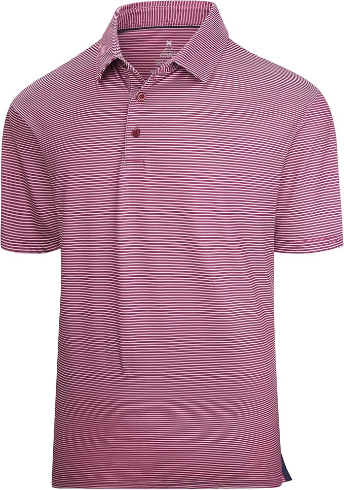 Esabel.C Jacquard Golf Shirts for Men Moisture Wicking Short Sleeve Performance by EsabelC