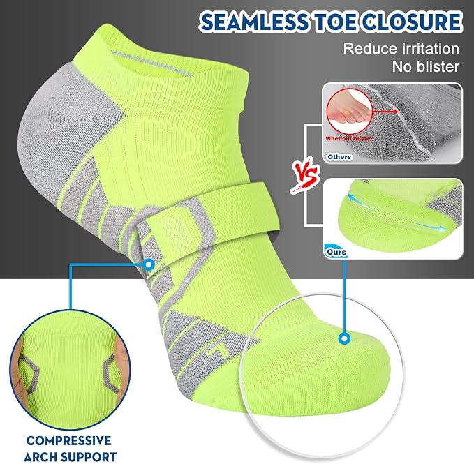 Hylaea Athletic Running Socks Cushion Padded Moisture Wicking Low Cut - Image 3