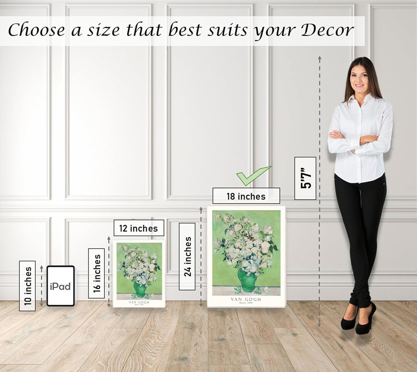 Induslyfe Large Framed Grass Wall Art Canvas Decor Set of 3, Matisse Wall Art Framed Prints Posters Mid Century Modern Art, Aesthetic Floral Botanical wall art for bedroom, living room, bathroom 18x24