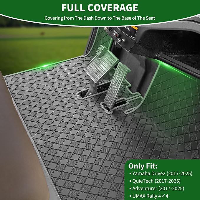 Golf Cart Floor Liner Mat 8mm Thick Rubber Full Coverage Fit - Image 2