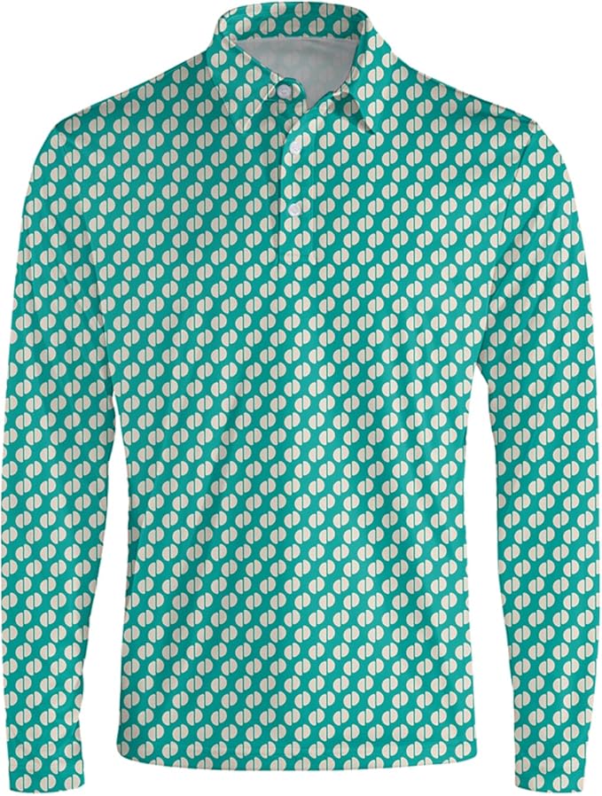 Men's Long Sleeve Golf Shirt Quick Dry 3 Button Work Fishing Outdoor Casual - Image 3