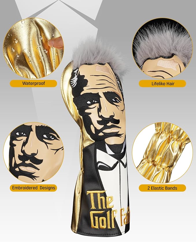 The Golf Father Golf Club Covers, Driver Fairway Hybrid Headcover, Funny Putter - Image 3