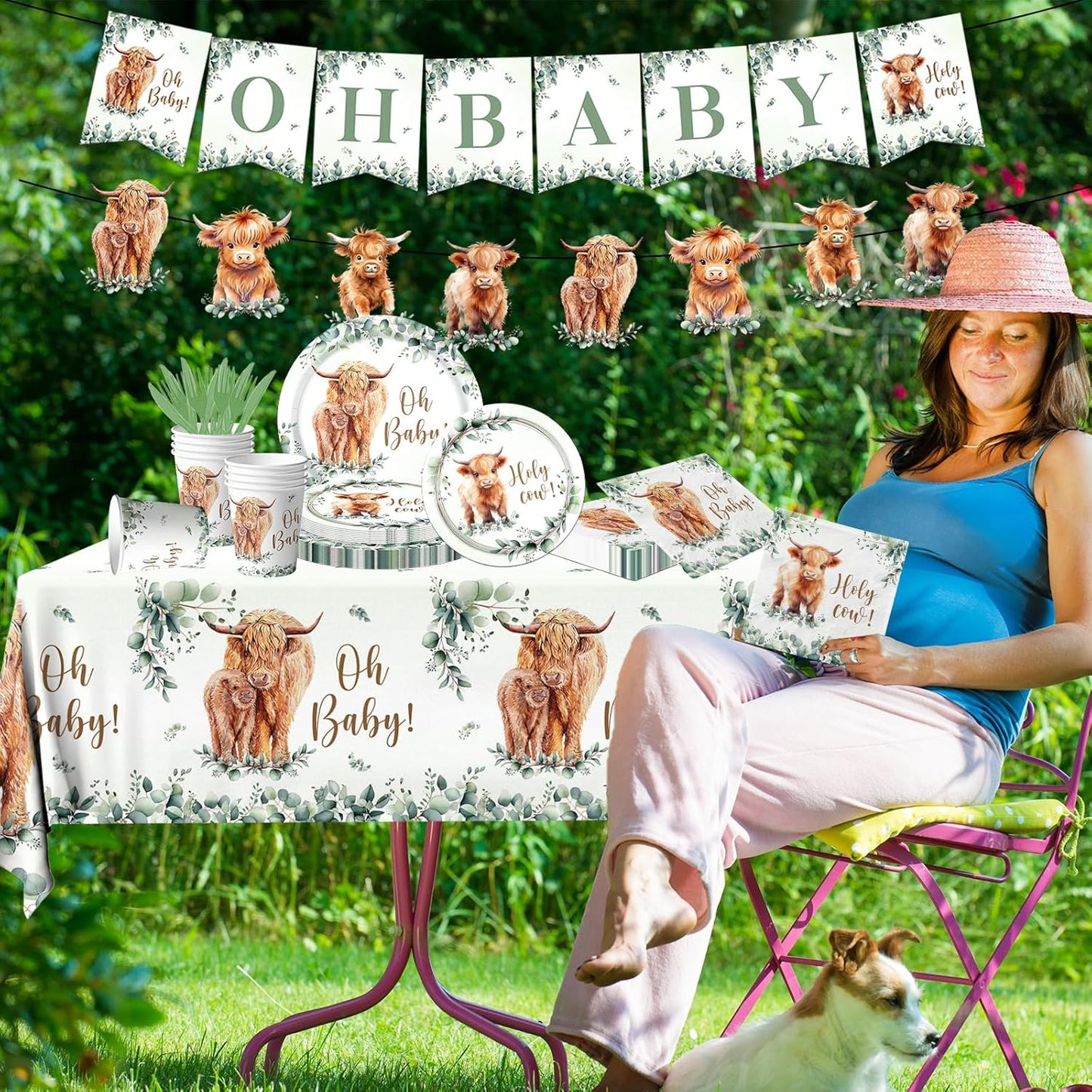 Highland Cow Birthday Decorations - 142Pcs Highland Cow Tableware Cow Plates and Napkins Western Theme Party Decorations for Birthday Baby Shower,Highland Cow Party Favors
