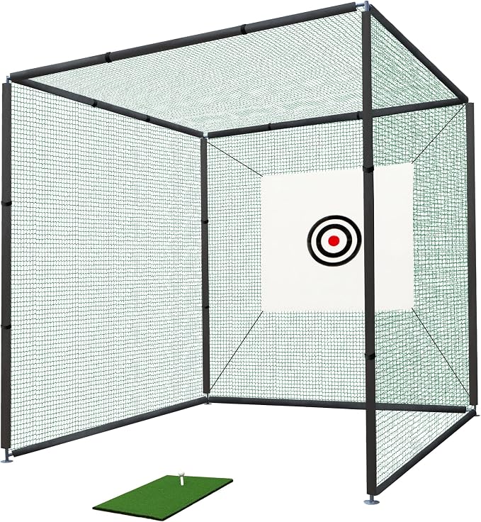 Golf Cage Net with Steel Frame 10x10x10 Ft Golf Practice Nets Used by Jaxilyn