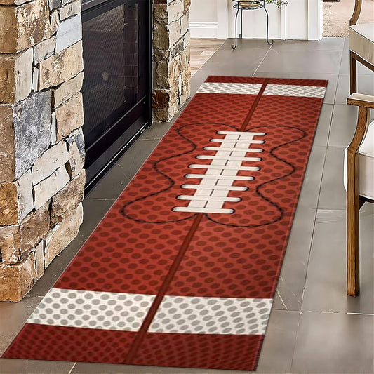American Football Runner Rug, 3.3x10ft, Soccer Decorative Floor Area Mat, Reduce Noise Breathable Entry Carpet, Non-Shedding Pet Friendly Foldable Area Rug for Indoor Entry Entryway