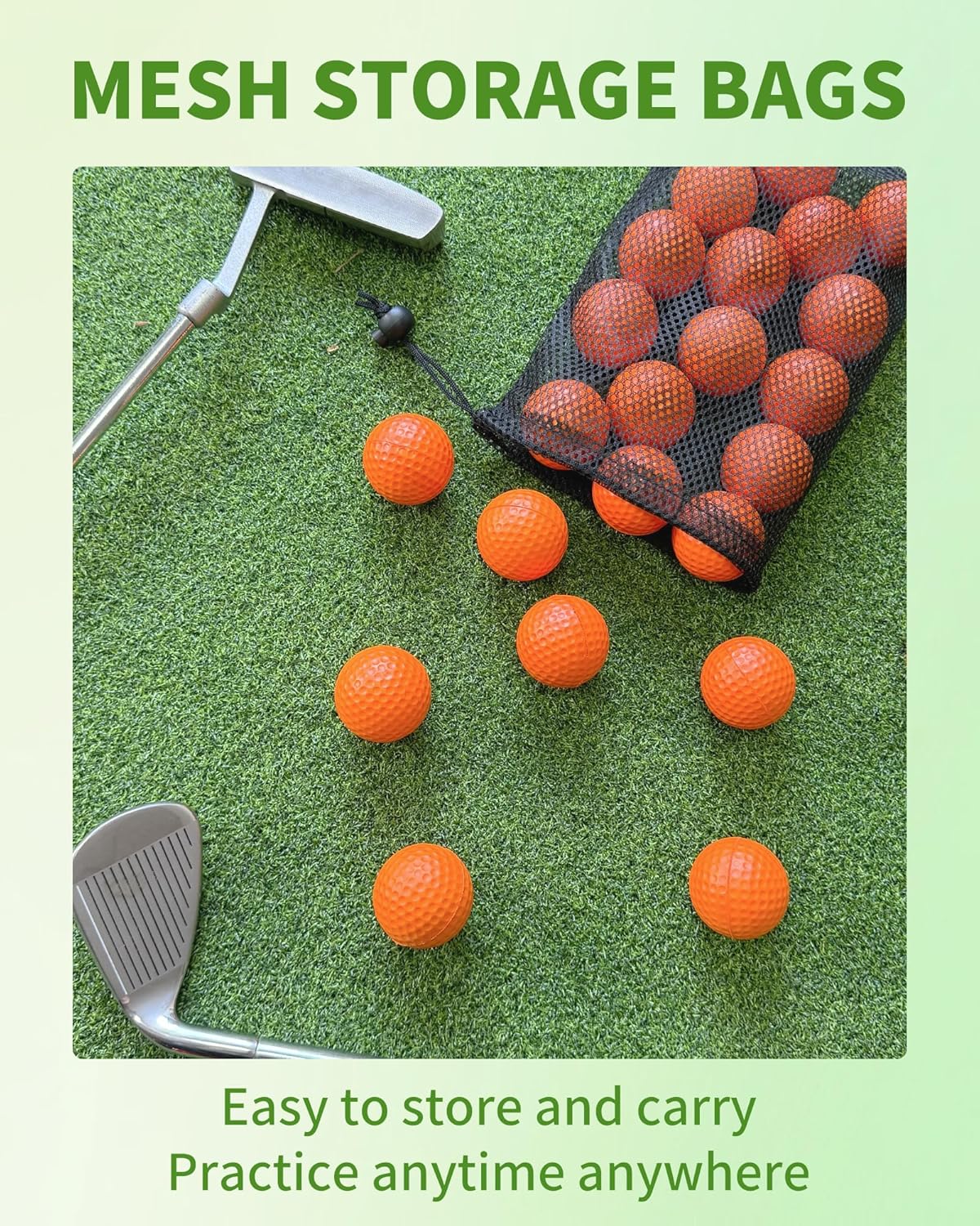 24 Pack Foam Golf Practice Balls,Practice Golf Balls for Backyard,Realistic Feel and Limited Flight Soft Golf Balls for Indoor or Outdoor Training