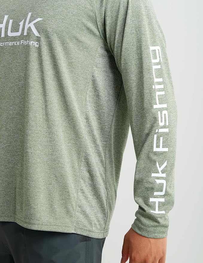 HUK Mens Pursuit Heather Long Sleeve Shirt, Fishing Shirt - Image 3