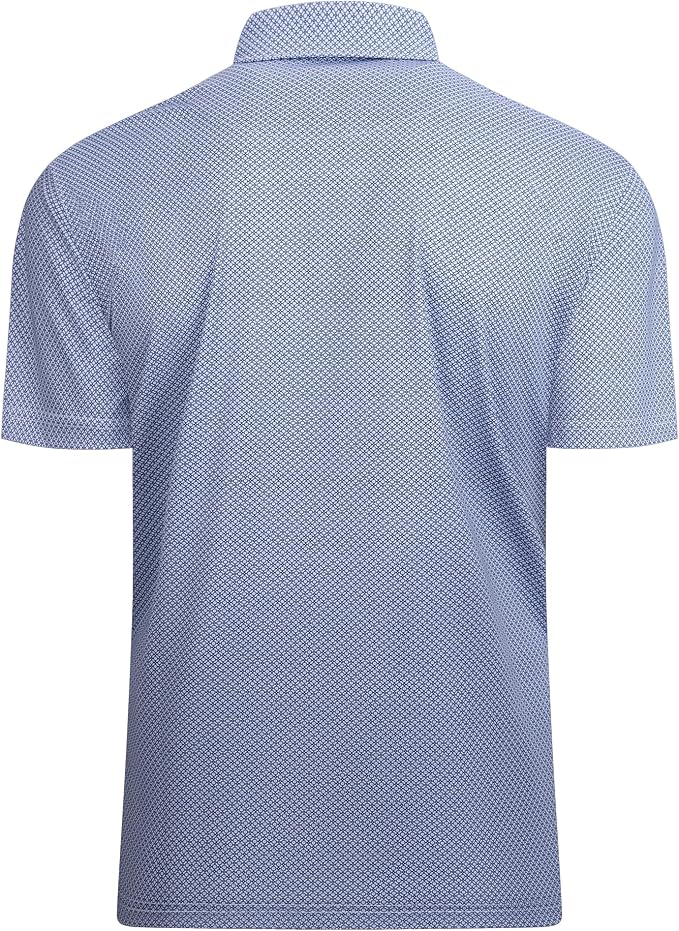 Alex Vando Mens Golf Shirt Moisture Wicking Classic Print Golf Shirts - Image 2