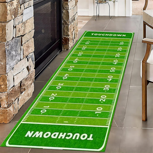 American Football Hallway Runner Rug, 2x6ft, Sports Rugs for Living Room, Thin Low Pile Home Decor Mat, Non-Shedding Reduce Noise Washable Non-Slip Carpets for Bedside Family Porch