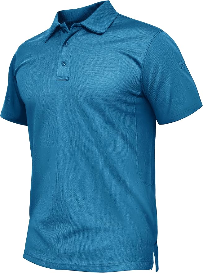 TACVASEN Mens Polo Shirt Short Sleeve Tactical Performance Collared Work Golf by TACVASEN