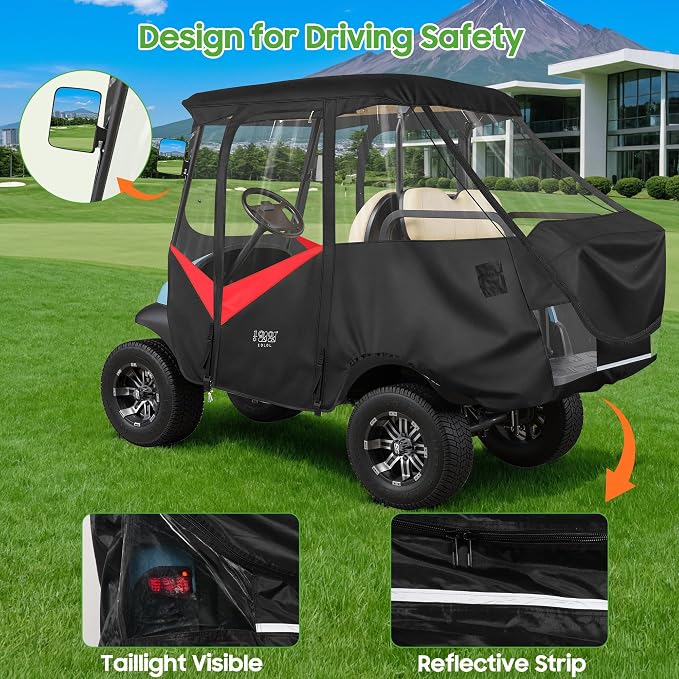 10L0L 4 Passenger Golf Cart Driving Enclosure - Image 3