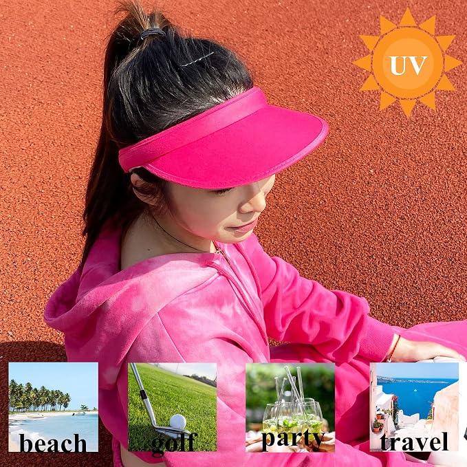 2 Pack Sun Visor Hats Women Men Clip On Wide Brim Visors Hat Outdoor Sports - Image 3