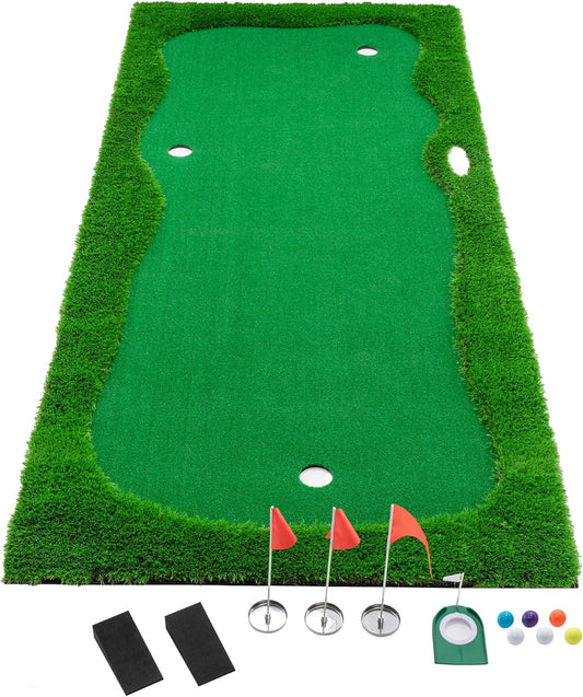 Golf Putting Green, Large Professional Golfing Training Mat, Practice Putting Green Mat for Indoor Outdoor