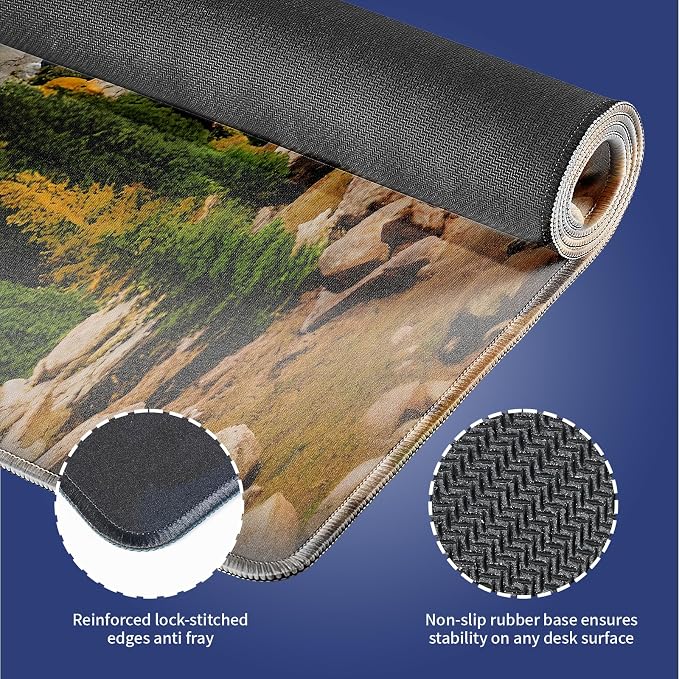 Wknoon. Extra Large Gaming & Office Mouse Pad – Natural Landscape Mountains of - Image 3