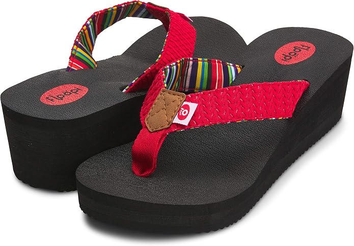Floopi High Heel Wedge Sandals for Women-Comfort Yoga Mat Footbed for Support by Floopi